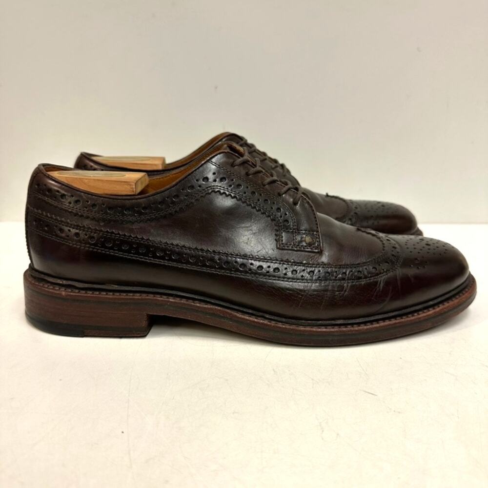 VGUC Grant Stone x J. Crew Ludlow Longwing Wingtip Derby Brown Bench Made 10